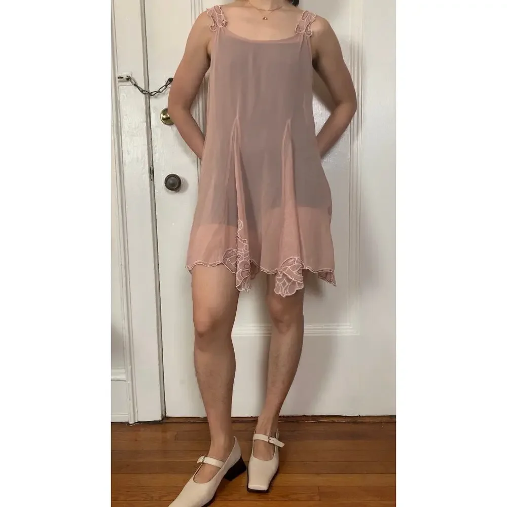 Free people floral pattern beaded sheer mini dress - Picture 5 of 5